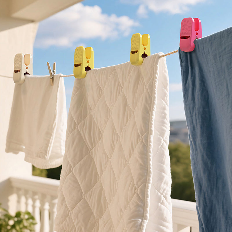 QIAWI™ Multi-Purpose Hanger Clips with Wide Jaw for Shirts Pants Towels, Pack Of 4