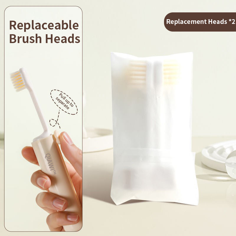 QIAWI™ Foldable Travel Toothbrush with Toothpaste Dispenser