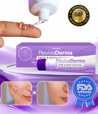 🔥LOVILDS® RevivaDerma Face & Body Scar Gel - Clinically proven to soften, flatten and fade surgical scars, acne marks, burns, keloids and trauma-related scars