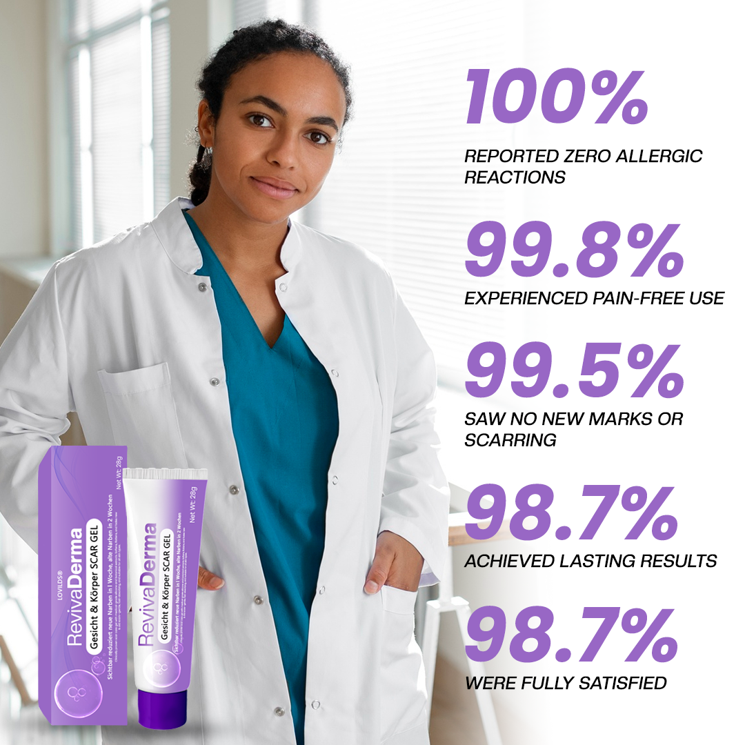 🔥LOVILDS® RevivaDerma Face & Body Scar Gel - Clinically proven to soften, flatten and fade surgical scars, acne marks, burns, keloids and trauma-related scars