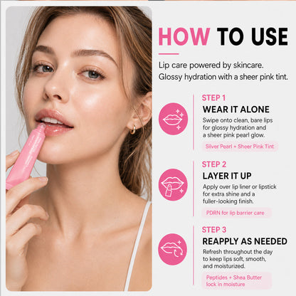 PDRN Peptide Lip Balm — Hydrating Care & Glossy Shine