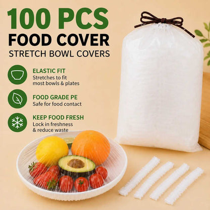100-Piece Disposable Elastic Food Covers