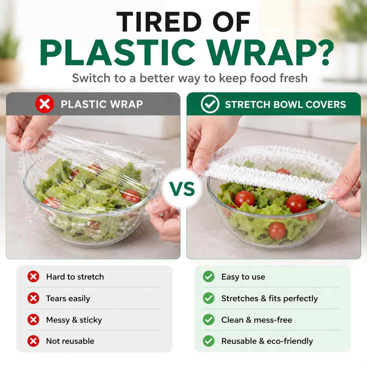 100-Piece Disposable Elastic Food Covers