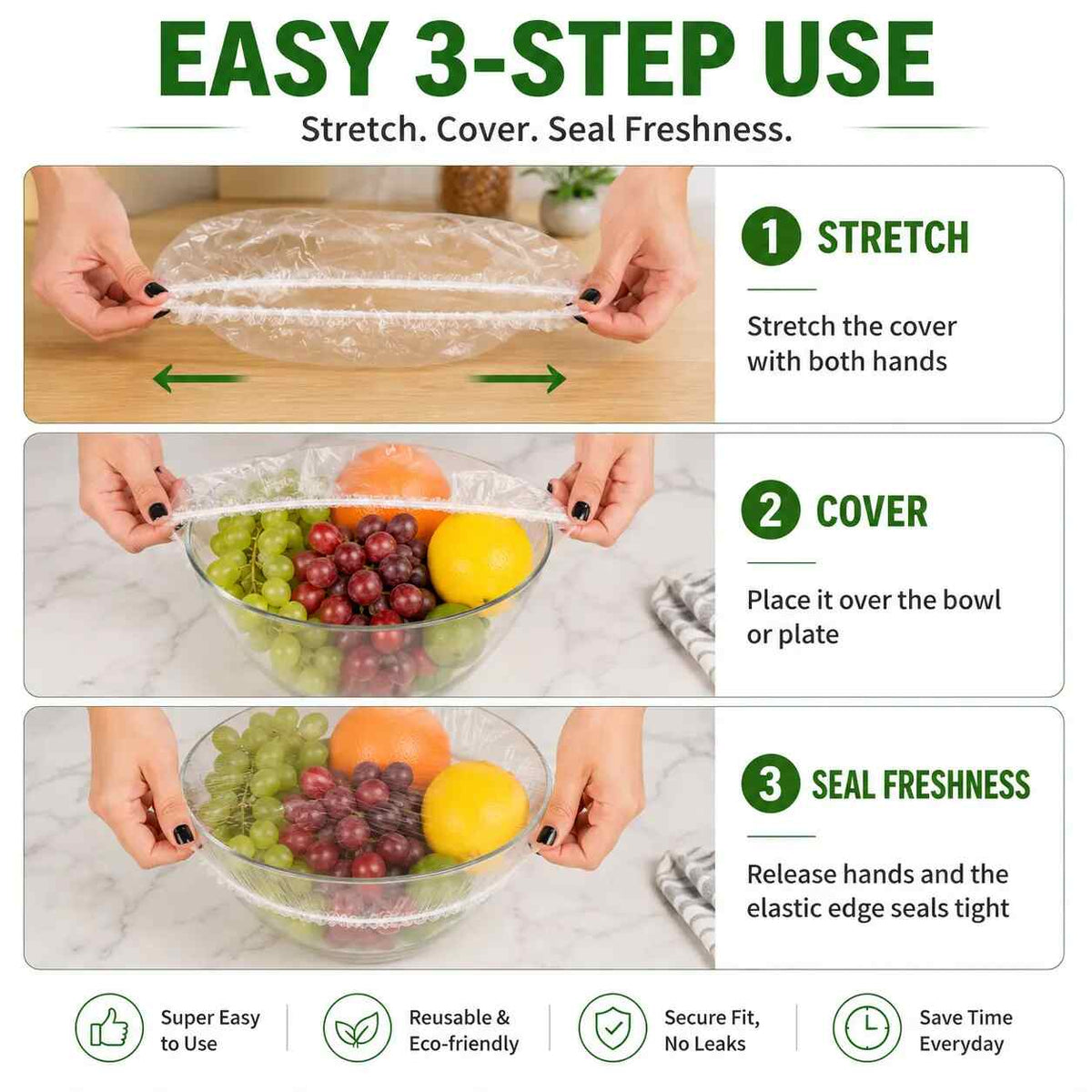 100-Piece Disposable Elastic Food Covers