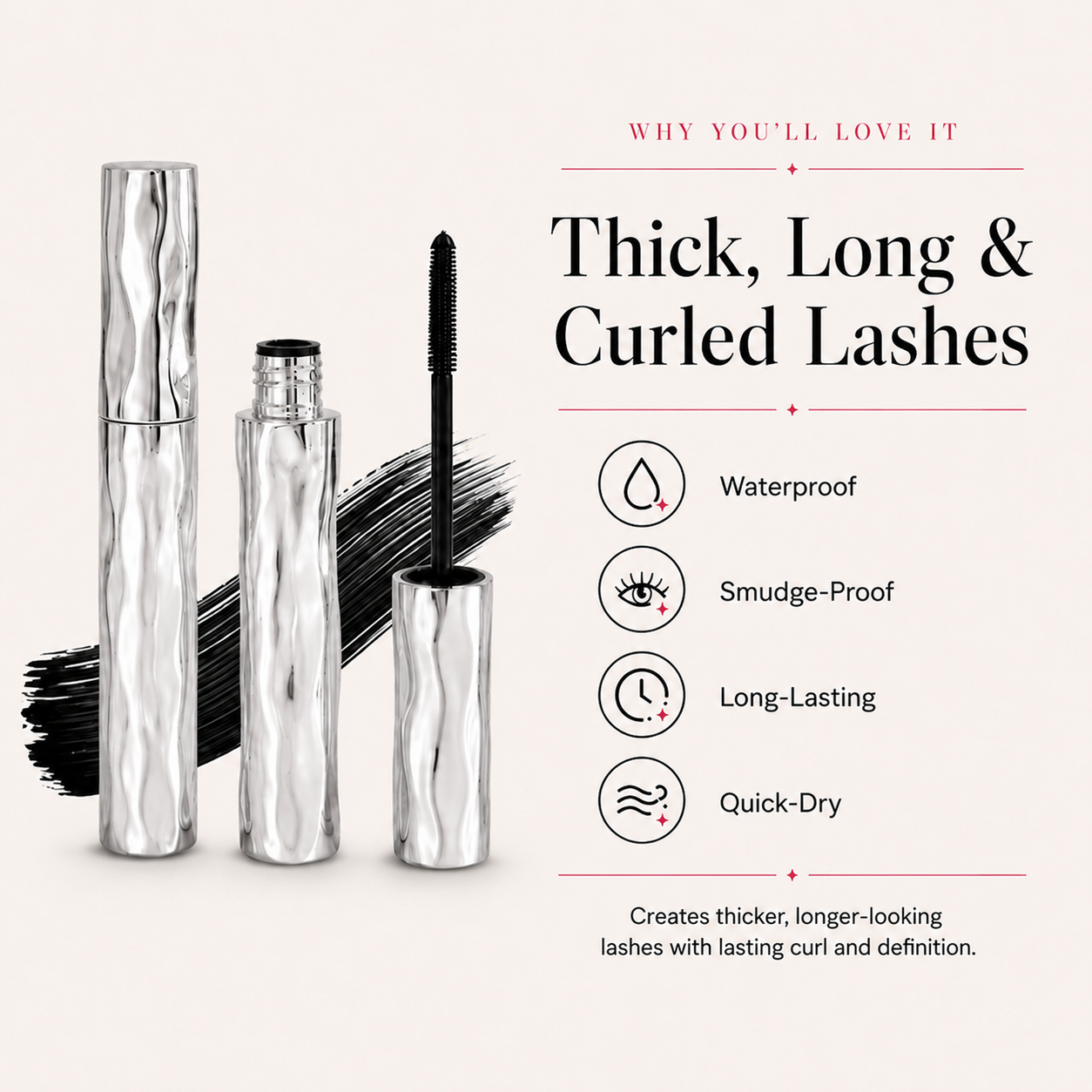 LAST DAY - BUY 1 GET 1 FREE💜Waterproof Curling & Lengthening Mascara