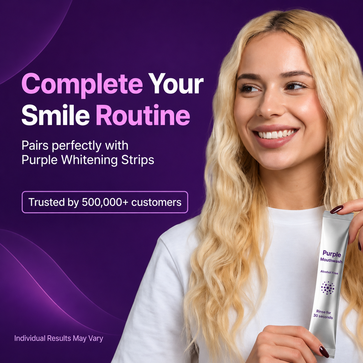 Cancel Yellow Stones in 30 Seconds with Purple Color Correcting Mouthwash