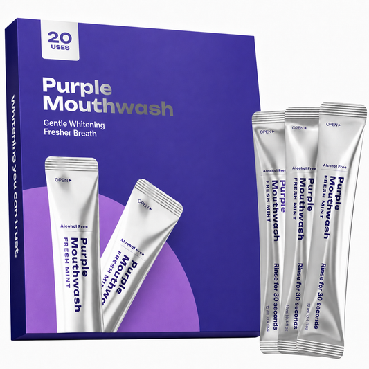 Cancel Yellow Stones in 30 Seconds with Purple Color Correcting Mouthwash