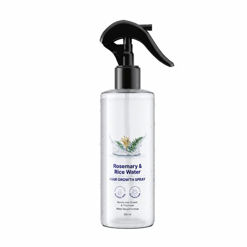Rosemary Water Spray for Hair Growth & Hair Thickness with Rice Water |100% Natural Extract | Soft & Smooth Hair| Controls Hairfall| Non-Greasy & Fast Absorbing | 200ml