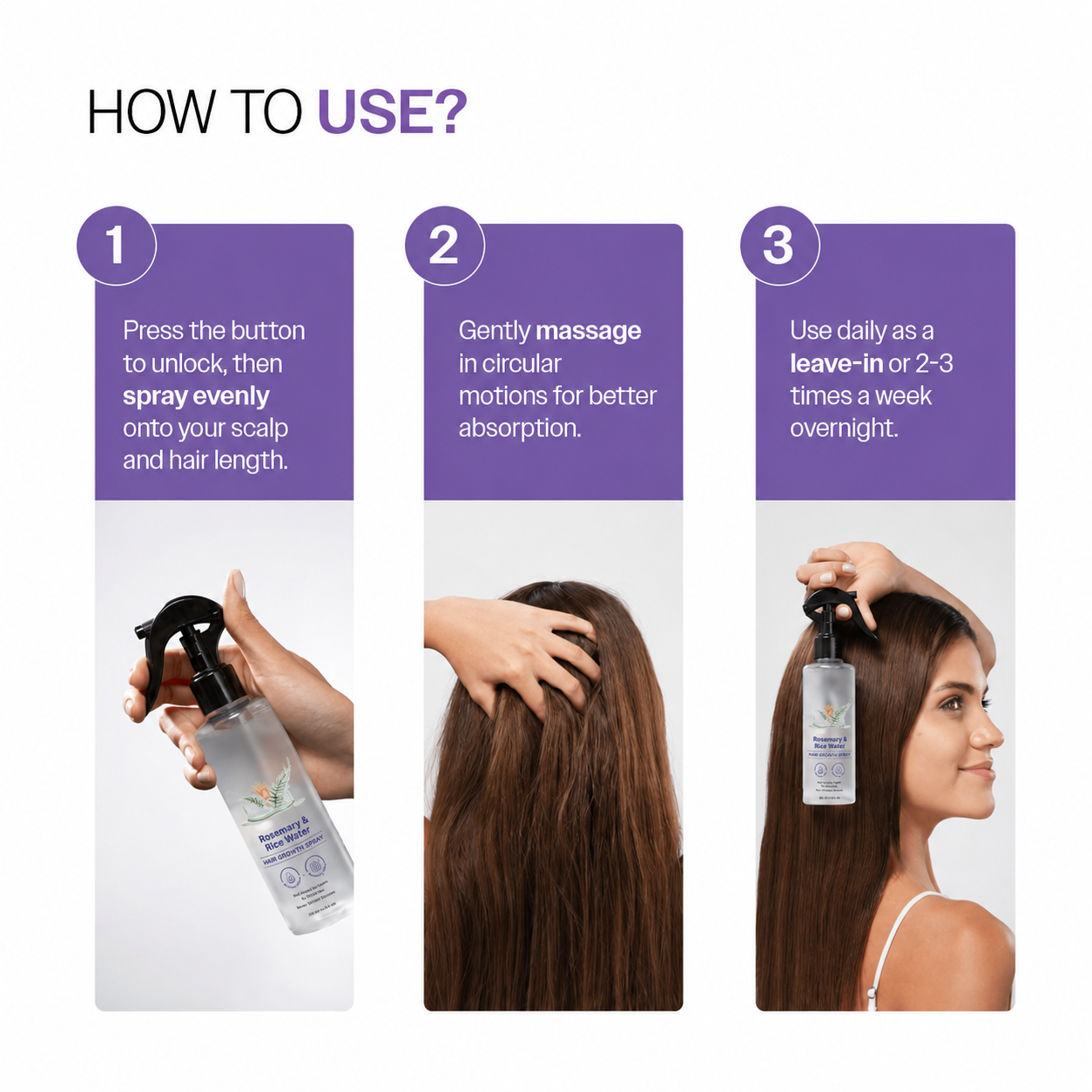 Rosemary Water Spray for Hair Growth & Hair Thickness with Rice Water |100% Natural Extract | Soft & Smooth Hair| Controls Hairfall| Non-Greasy & Fast Absorbing | 200ml