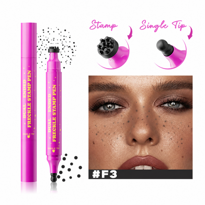 [Wuxpp Official] Waterproof Freckles Pen: Faux Freckle Stamp and Fine Tip Eyeliner for Realistic, Long-Lasting Freckles and Effortless Makeup, Perfect for Daily Wear and Cosplay
