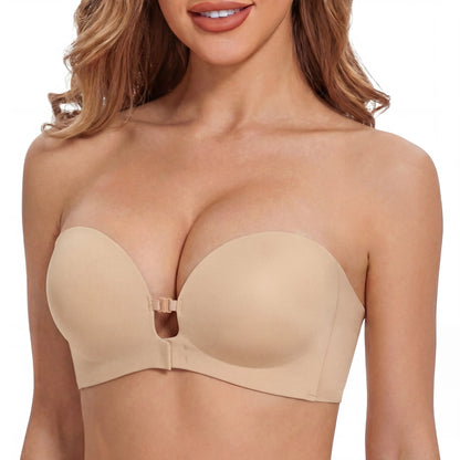 Women’s Strapless Front-Closure Push-Up Bra